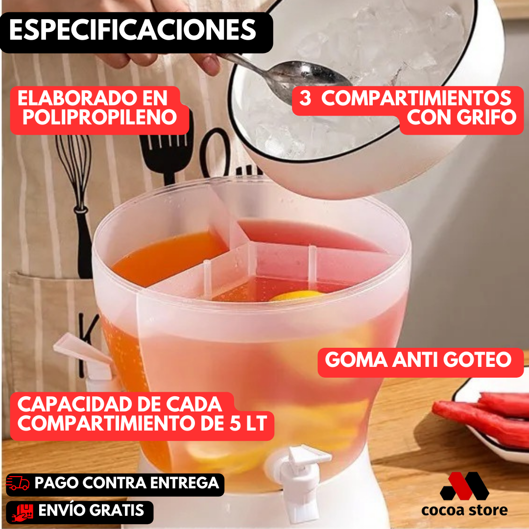 Dispensador de Bebidas 3 Compartimentos