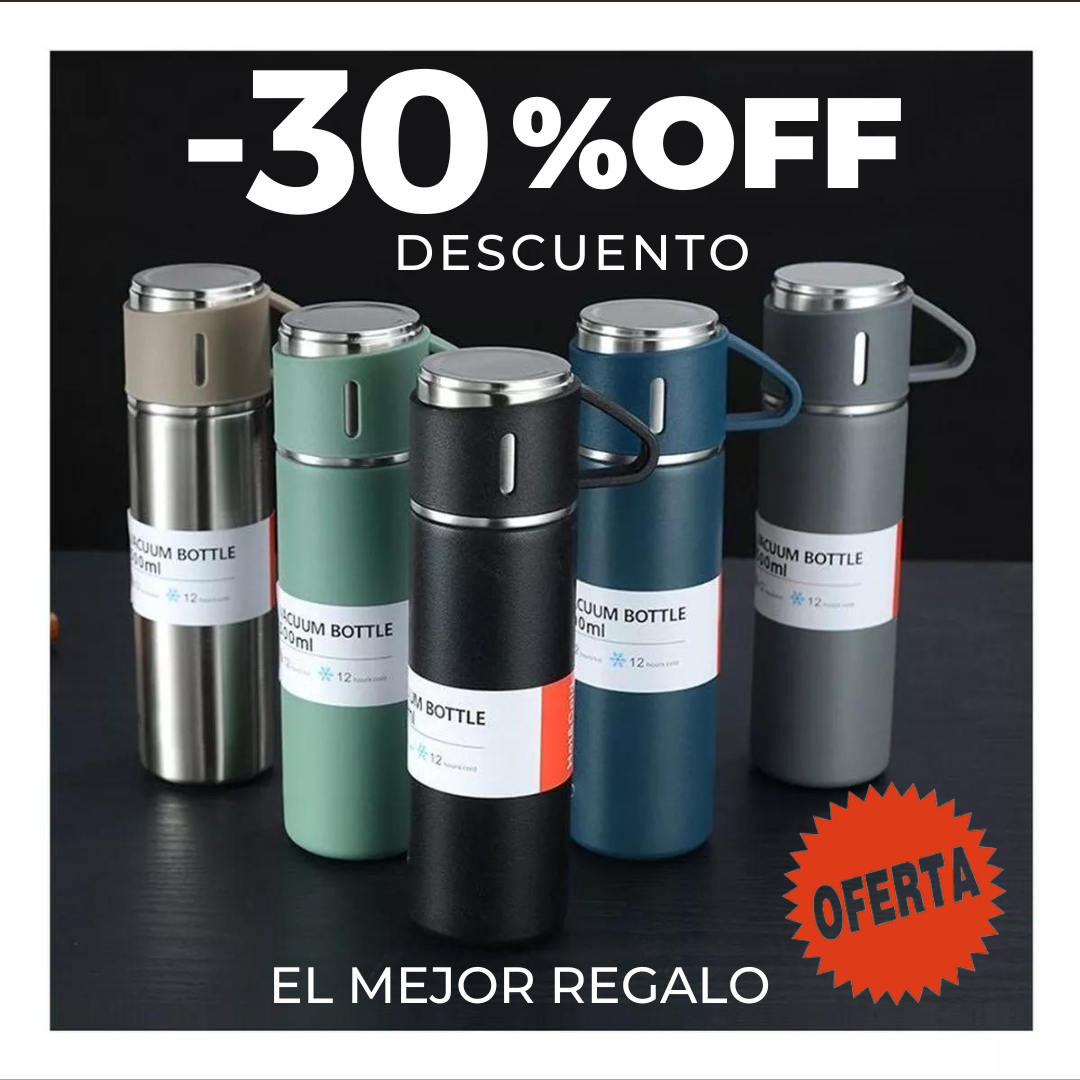 KIT TERMO PORTÁTIL X 500ML CON TAZAS.