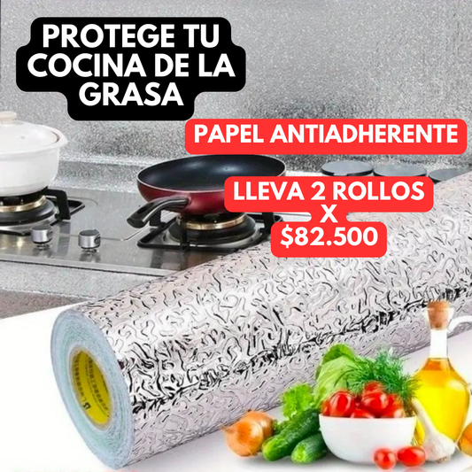 PAPEL PROTECTOR DE COCINA METALIZADO LLEVE 2 X $82.500